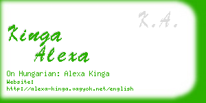 kinga alexa business card